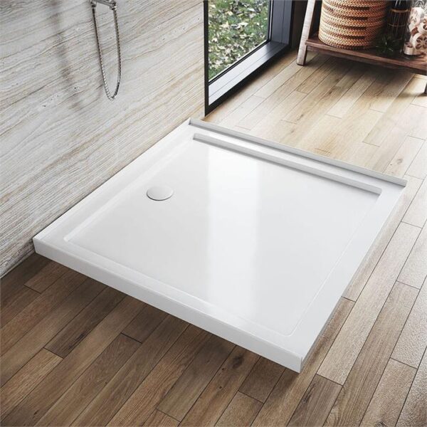 Rectangular Durable Solid Acrylic Fiberglass Shower Base White