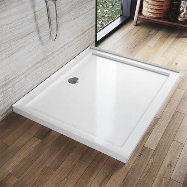 Rectangular Durable Solid Acrylic Fiberglass Shower Base White