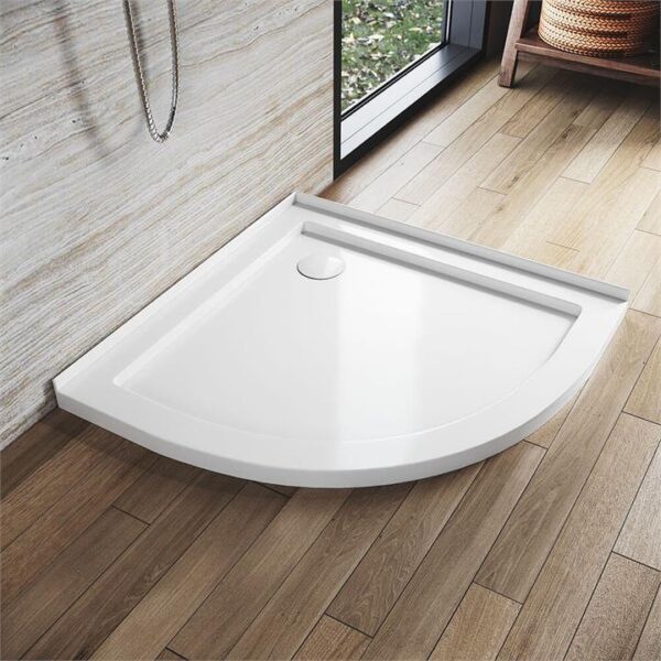 Shower Enclosure Base Tray Solid Curved Stone Resin