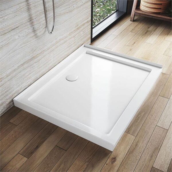 Rectangular Durable Solid Acrylic Fiberglass Shower Base White