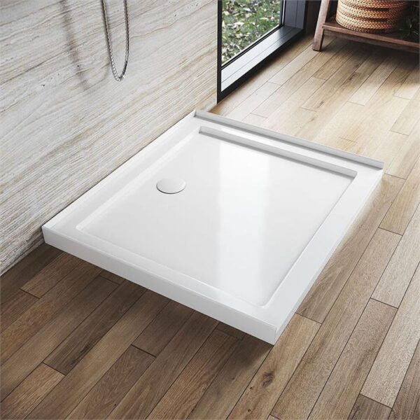 Rectangular Durable Solid Acrylic Fiberglass Shower Base White