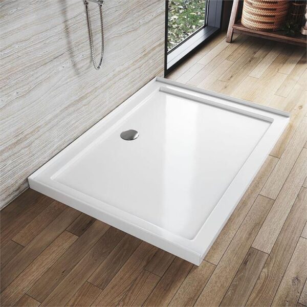 Rectangular Durable Solid Acrylic Fiberglass Shower Base White