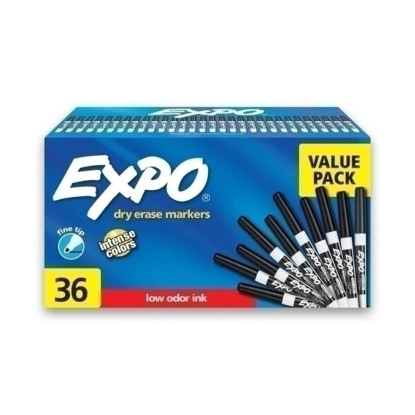 Expo D/E WB Marker FT Blk Bx36