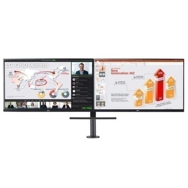 LG 27” 27QP88DBS QHD IPS Ergo Dual Monitor – 2560×1440 (16:9) / 5ms / 75Hz / VESA