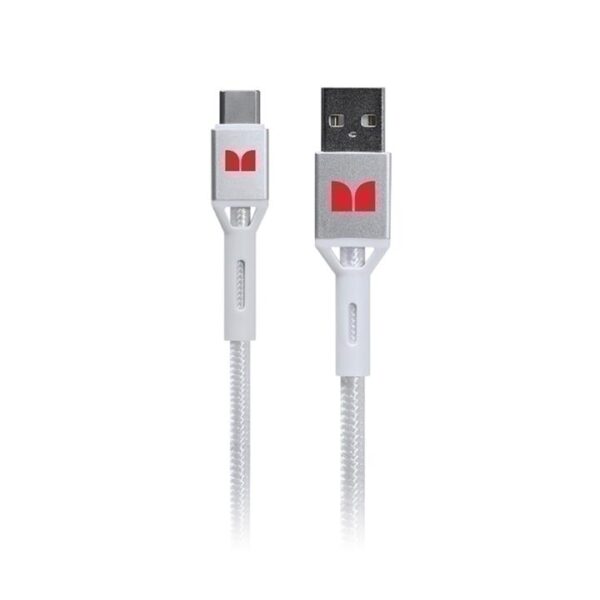 Monster USB-C to USB-A Braided Cable – White 1.2m