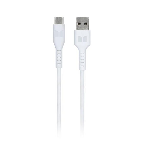 Monster USB-C to USB-A Thermo Plastic Elastometer Cable – White 1.2m