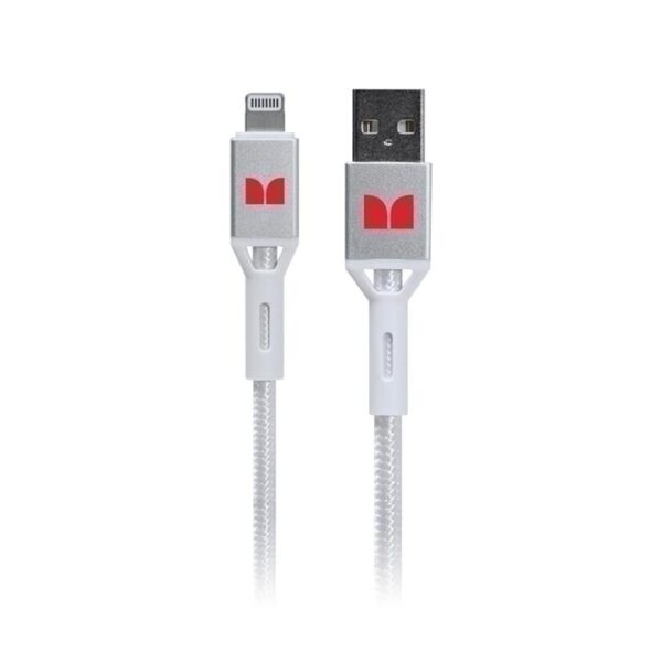 Monster Lightning to USB-A Braided Cable – White 1.2m