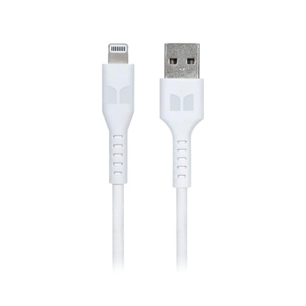 Monster Lightning to USB-A Thermo Plastic Elastometer Cable – White 1.2m