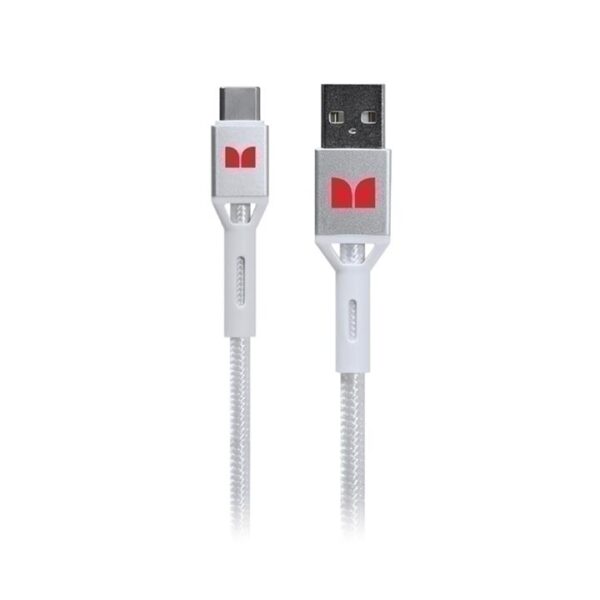 Monster USB-C to USB-A Braided Cable – White 2m