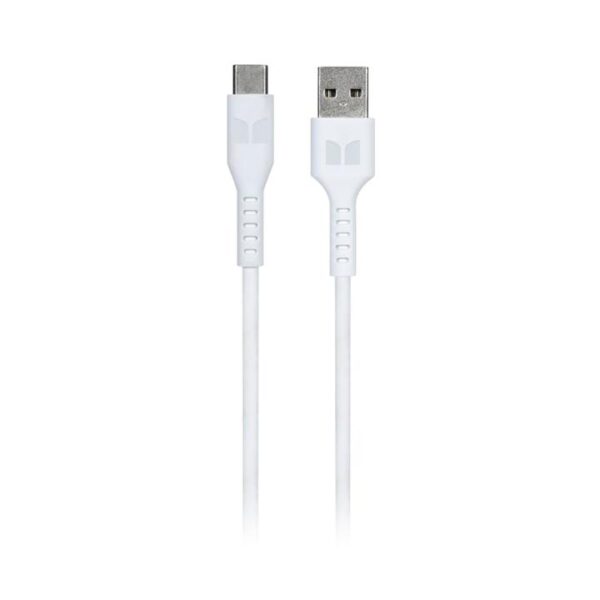 Monster USB-C to USB-A Thermo Plastic Elastometer Cable – White 2m