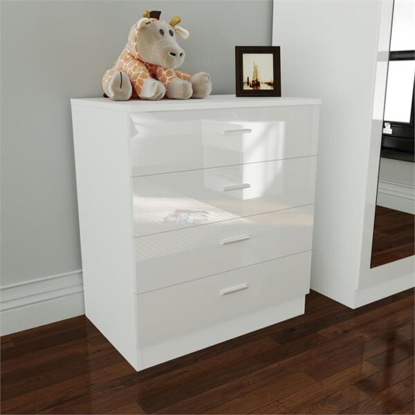 ELEGANT SHOWERS Four Drawer Bedside Table White